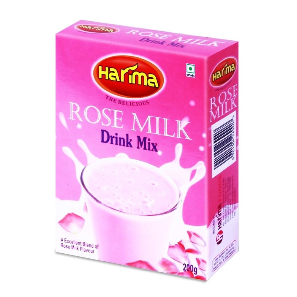 Eagle View 200g Rose Milk Drink Mix | Harima | Soothing & Cooling Herbal Summer Drink | No Added Preservatives & Artificial Colors | Perfect for Hot & Cold Milk