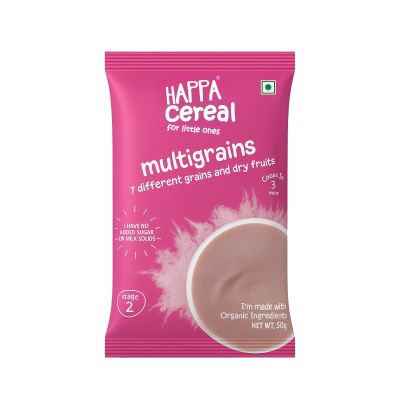 Happa Multigrain Cereal for Babies | Only 7 Ingredients | No Sugar, Oil, Milk Powder, Flavours or Colours | Traditional Porridge Recipe | Cooks in 3 Minutes | Stage 2 (6 Months+) | 50g Pack