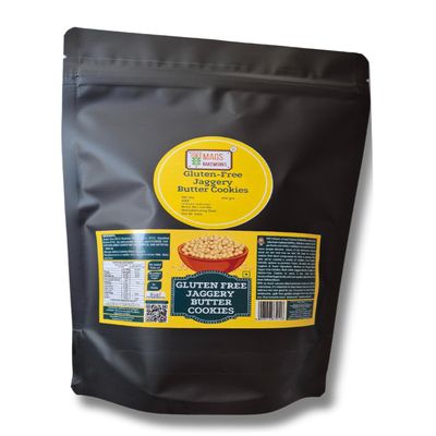 Mags Bakeworks Gluten-Free Jaggery Butter Cookies  Millet-Based Healthy Cookies | No Maida, No Refined Sugar, No Palm Oil (200g)