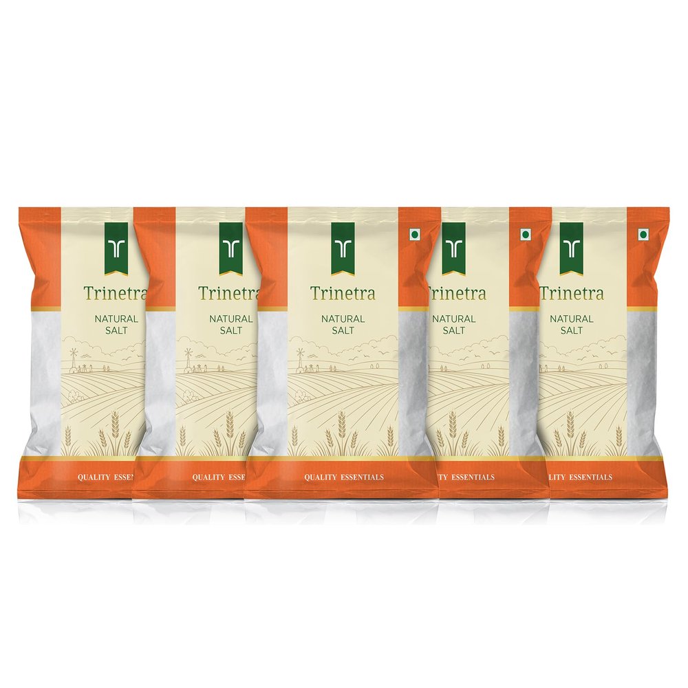 Trinetra Natural Salt | Sambhar Lake Namak for Everyday Use | 5 kg (5 x 1kg)