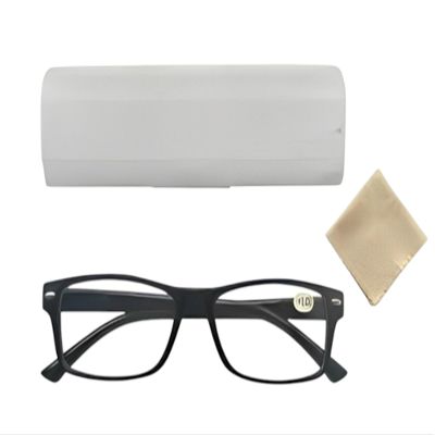 +2.50 Matte Black Classic Reading Glasses Lightweight, Eye-Friendly, and Stylish for Men & Women, Comes with a Protective Case