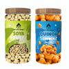 Ajji's Nut Magic Combo of Soya Puff Creamy Onion & Quinoa Crunch Cheese & Herbs | Healthy Millet Snacks | Healthy Slow Roasted Tasty Snacks | Puffed Kernels | Ready to Eat | 0 Preservatives | Naturally Gluten Free | No added Sugar, No Trans-Fat | Sav view 1