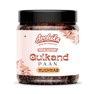 Arshika 100% Orginic Gulkand Meetha Paan Mukhwas Mouth Freshener | Without Supari |Sweet Paan Hygienically Packed Jar | Traditional Mukhwas (300g)
