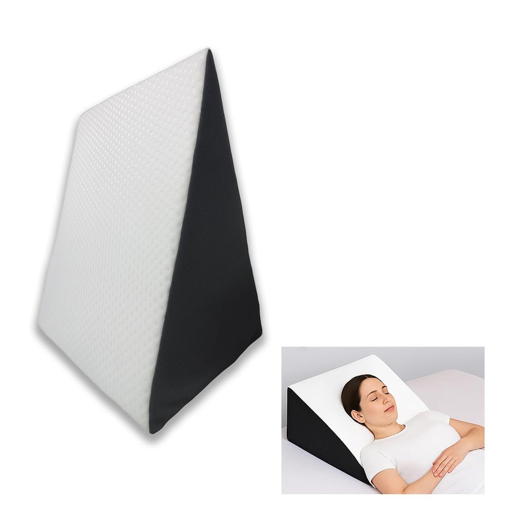 Bluez Wedge Cushion | Wedge Pillow High Density for Back Support, Acid Reflux, Snoring, GERD, Leg Elevation, Pregnancy Grey & White I