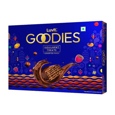 Goodies Chocolates Assorted Gift Pack | Gift for relatives, friends, Marriage, Birthday, | Celebration Pack of 1 (139.35g)