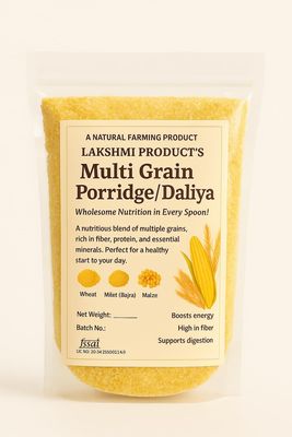 LAKSHMI Multi Grain'S Rava/Porridge/Daliya,1.8 Kg High in Protein, Mixed Cereals with Wheat, Barley, Jowar, Bajra, Ragi,Jow and Maize (Net Quantitiy- 1800 Gram's)