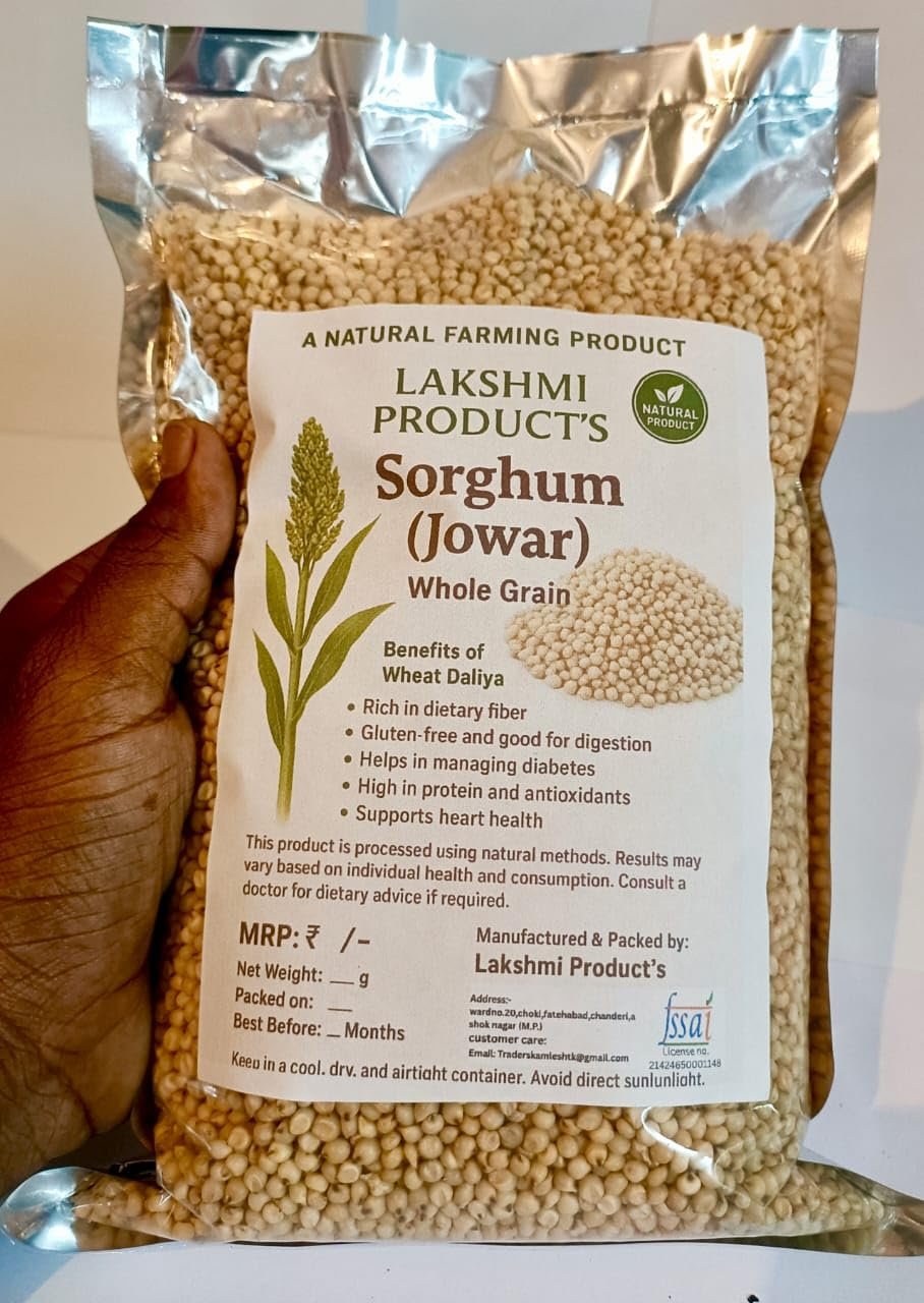 LAKSHMI Whole Jowar(Sorghum) Grain's For Eating & Cooking || Sortes Clean || Natural Product's (4 kG, Jowar Grain's)