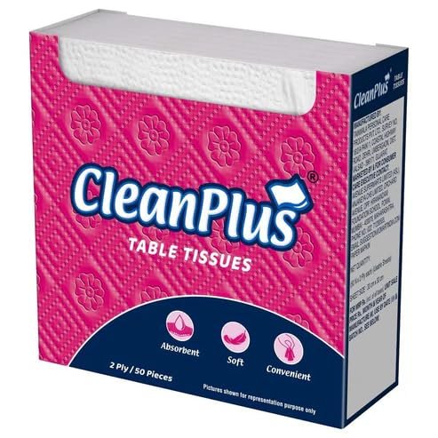 CleanPlus Table Tissues 50 Sheets (Pack of 4)