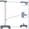 SYMKARD-Adjustable Walking Stick with T-Handle, Telescopic Cane with Stable Base, for Old Age and Patients Height Adjustable Sticks Steel Colour Black and Silver view 2