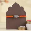 FlowerAura Premium Handcrafted Lord Shiva Trishul Damru Pure Silver Rakhi With Set of 2 Chocolates Include Roli Chawal Set - Rakhi Gift Hamper For Brother, Bhai, Kids, Bhaiya, Cousins view 3