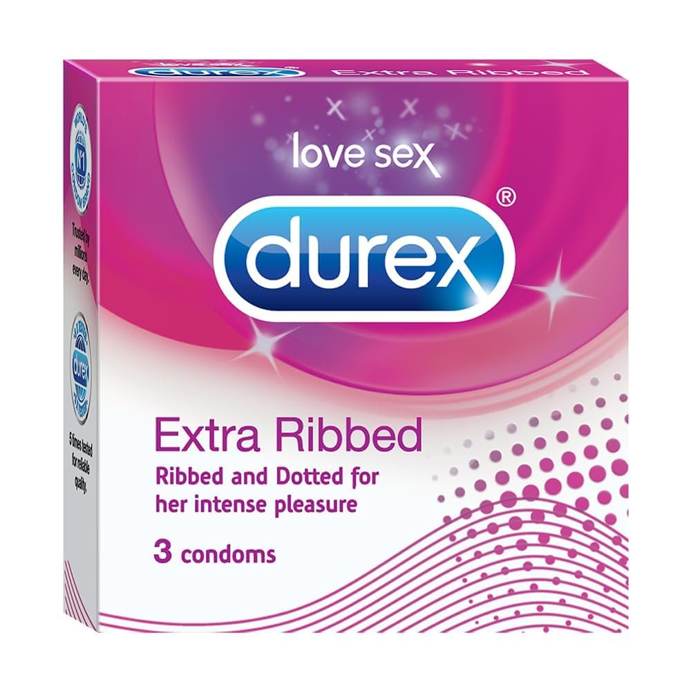 Durex Extra Ribbed - Pack of 3 Condoms
