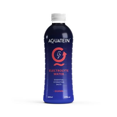 Aquatein Guava Electrolyte Water 300ml | 27 Kcal | With Essential Hydrating Salts | Refreshing Low-Calorie Drink (pack of 12, Water Guava)