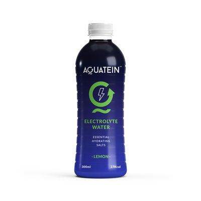 Aquatein Guava Electrolyte Water 300ml | 27 Kcal | With Essential Hydrating Salts | Refreshing Low-Calorie Drink (pack of 12, Water Lemon)