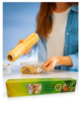 Biodegradable Cling Wrap for Food Wrapping,Pack of 1, 30 Meter Biodegradable Food Wrapping Roll, Food Wrapping, Microwave Safe Paper Wrap for Storing All Food Types