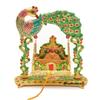NEO CLASSIC Swing Laddu Gopal Jhula, Krishna Hindola Palana for Temple Pooja,Showpiece,Religious Idol Gift Article (Height-10 inch) (Peacock Color (Moor)) view 1