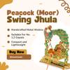 NEO CLASSIC Swing Laddu Gopal Jhula, Krishna Hindola Palana for Temple Pooja,Showpiece,Religious Idol Gift Article (Height-10 inch) (Peacock Color (Moor)) view 4