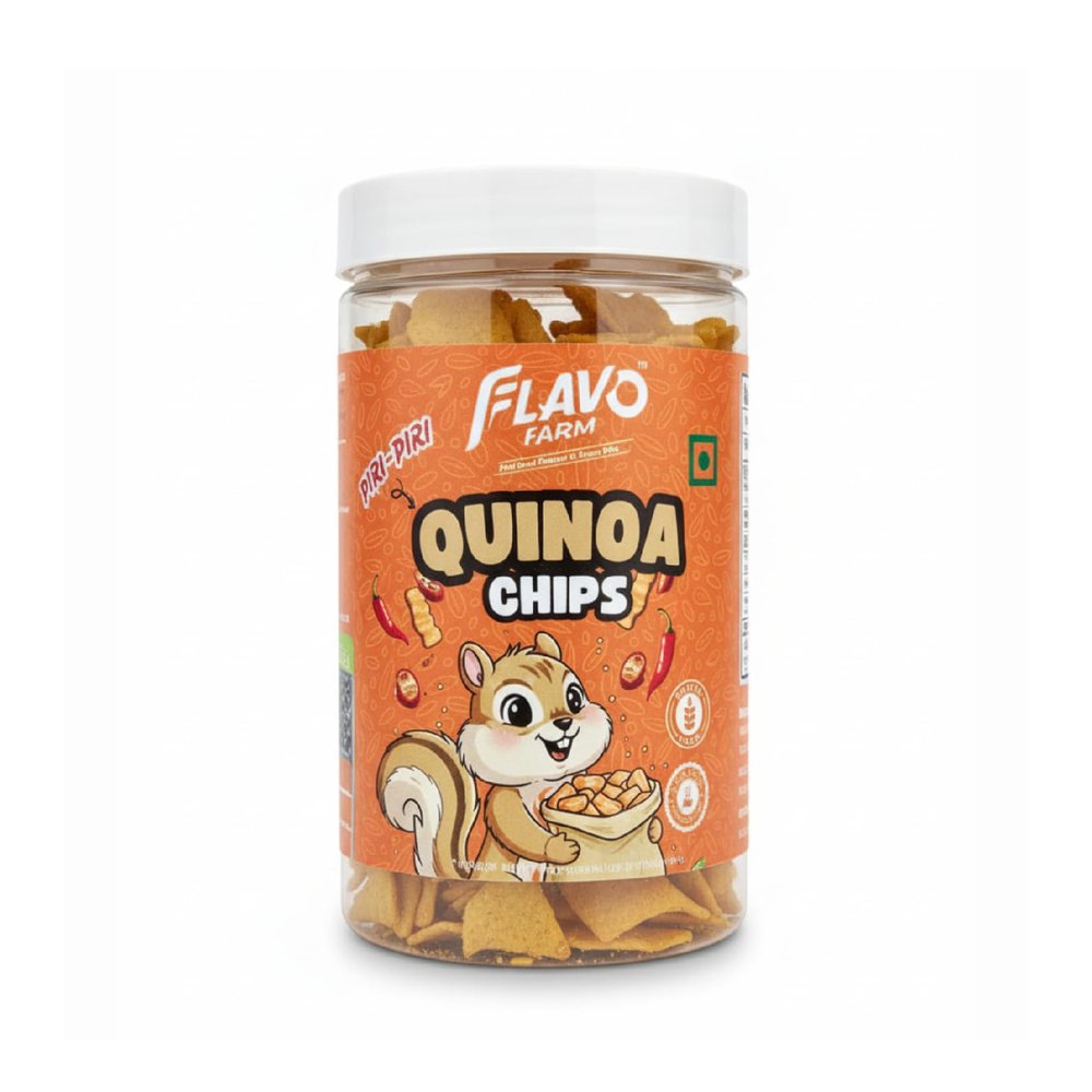FlavoFarm Quinoa Chips (150g) | Superfood & Protein-Rich Snack | Peri Peri Flavor, Healthy, Gluten-Free Crisps