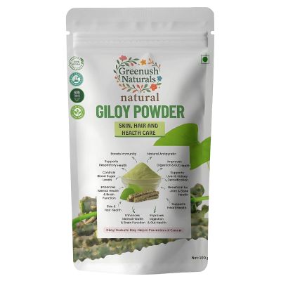 GREENUSH NATURAL Giloy Powder 100g | Pure Tinospora Cordifolia (Guduchi) | Organic Amruthavalli Podi | Natural Detox & Wellness Support | Preservative-Free Ayurvedic Herb Powder