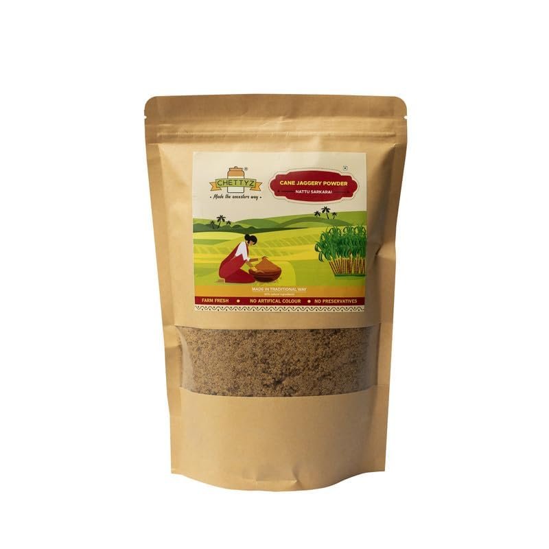 CHETTYZ Pure Cane Jaggery Powder | 1kg | Natural & Chemical-Free Gud Powder | Unrefined, Rich in Minerals | Healthy Sweetener for Cooking & Beverages