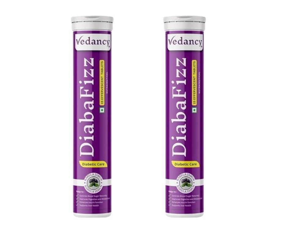 Aashvita kart Karela Jamun Fizz  Natural Diabetic Wellness Supplement  Effervescent Tablets Supports Blood Sugar Balance, Healthy Digestion Eco-Friendly, Herbal Formula with Karela & Jamun Extracts (Pack of 2)