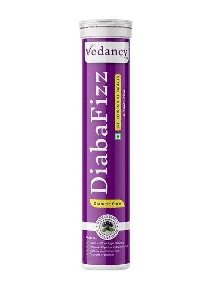 Aashvita kart Karela Jamun Fizz  Natural Diabetic Wellness Supplement  Effervescent Tablets Supports Blood Sugar Balance, Healthy Digestion Eco-Friendly, Herbal Formula with Karela & Jamun Extracts (Pack of 1)