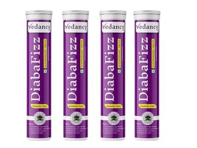 Aashvita kart Karela Jamun Fizz  Natural Diabetic Wellness Supplement  Effervescent Tablets Supports Blood Sugar Balance, Healthy Digestion Eco-Friendly, Herbal Formula with Karela & Jamun Extracts (Pack of 4)