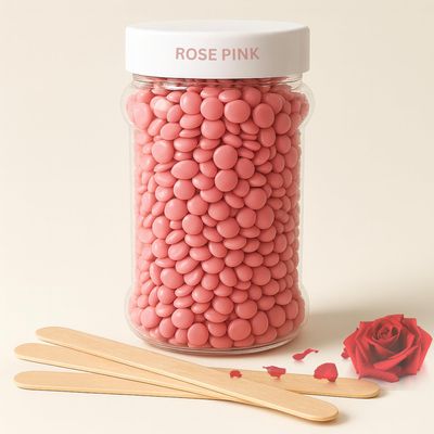 KIRUDI Rose Pink Hard Wax Beans for Women  Brazilian Wax Beans for Face, Bikini, Underarms, Legs & Full Body Hair Removal | Painless, Stripless Bean Wax for Smooth Skin (300g)