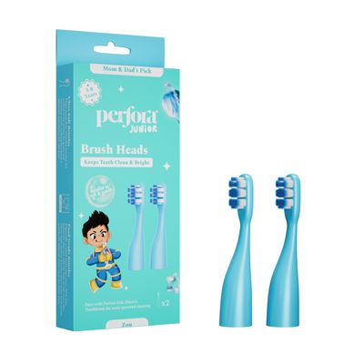 Perfora Replacement Brush Heads For Perfora Kids Electric Toothbrush - Zou | Age 3-8,Kids tooth brush set | Toothbrush For Effective Brushing & Plaque Removal For Healthier Smile With Soft Bristles | Pack of 2