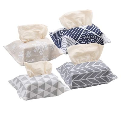 3nh Nativity Decor Rectangular Fabric Tissue Box Cover, 4Pcs (Random Pattern) Japanese Decor