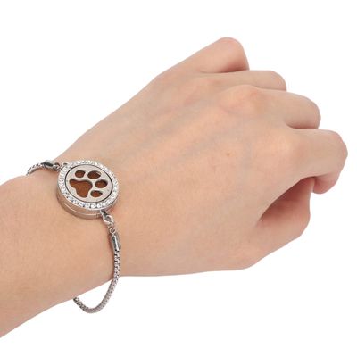 3nh Scented Oil Diffusers - Steel | Essential Oil Diffuser Bracelet Aromatherapy Bracelet Stainless Steel Locket Bracelet Diffusing Bracelet with Adjustable Wristband for Girls Women Men Gifts