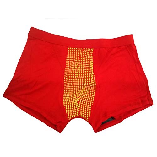 3nh Magnetic Therapy Mens Underwear 26 Pieces Magnets Healthy Underpanty - Size: L & Color: RED