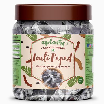 Aplenty - Tamarind Kala Imli Aam Papad Candy Toffee | Alphonso Imlie Mango Cubes - Real Tamarind Mango Pulp Candy (400g) - Pack of 2