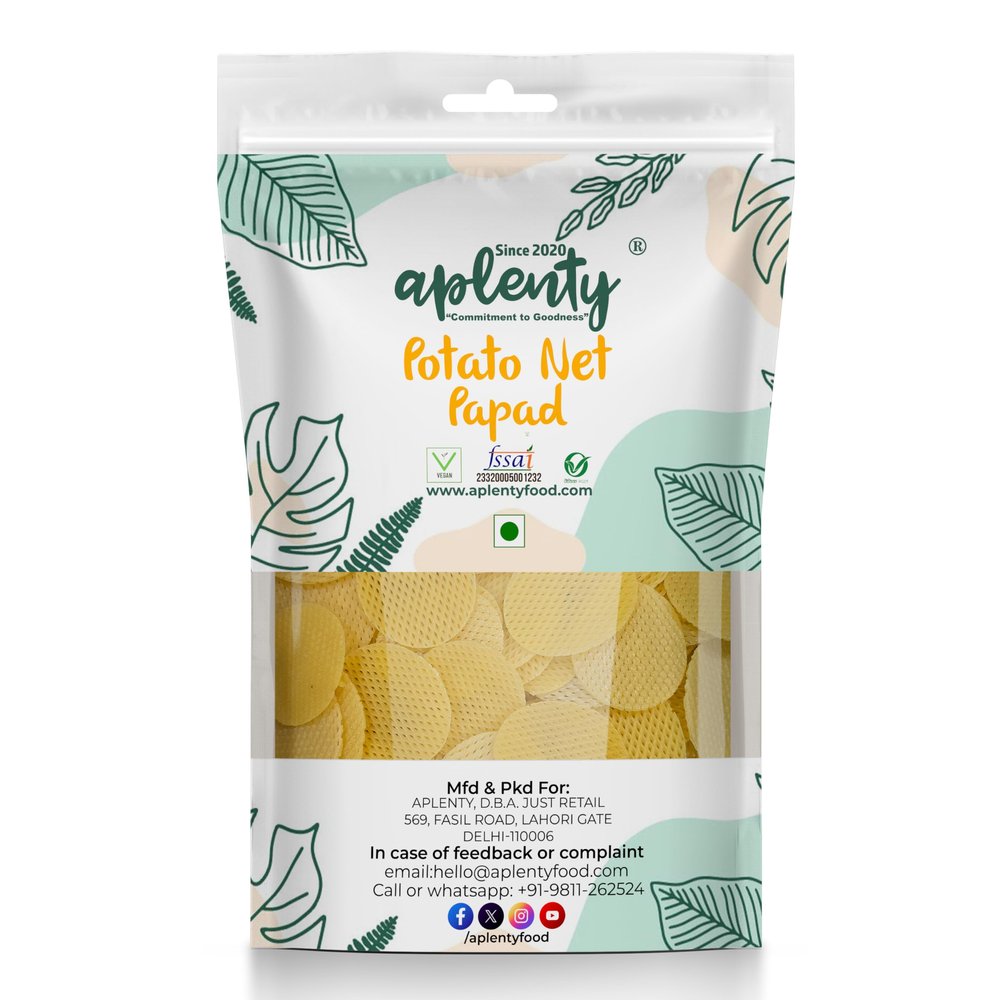 Aplenty Potato Net Fryums | Aloo Net Papad | Aloo Jali Chips (200g) - Pack of 2