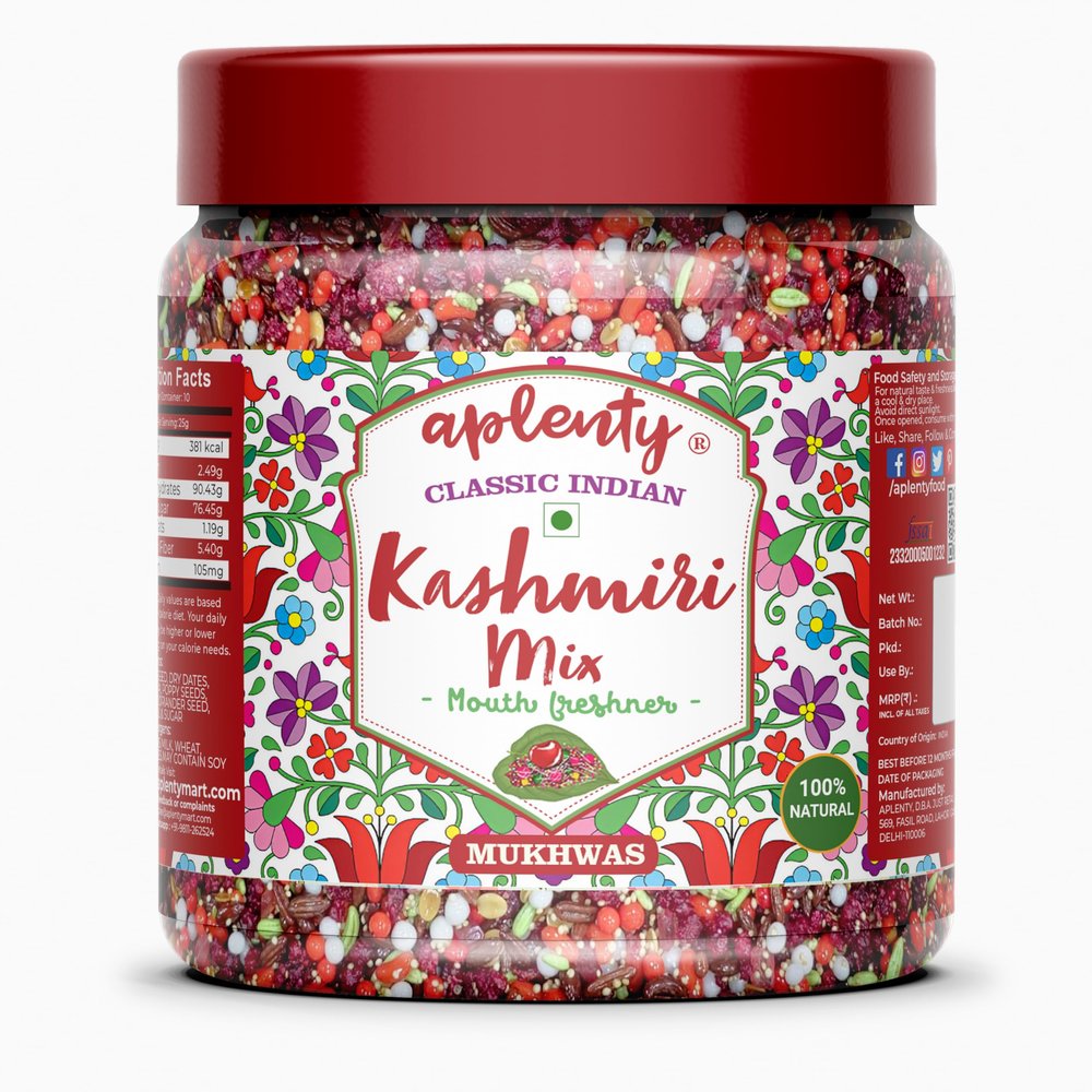 Aplenty Kashmiri Mukhwas Mukhawas After Meal (800g) And Bikaneri Bhujia Rajasthani Bhujiya Namkeen Tea Time Spicy Namkin (1800g, Savory)