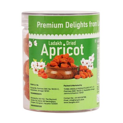 3 Angels Ladakh Dried Apricots Premium Sun-Dried Apricots in Airtight Can | Naturally Sweet & Fiber-Rich | No Added Sugar or Preservatives (Apricots 250 Gm)