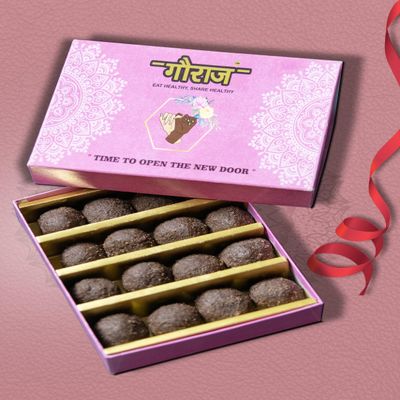 Gauraaj Ragi Laddu - 500g | Traditional Indian Sweet Made with Ragi Flour, Wheat Flour, Desi Khand, Desi Ghee & Dry Fruits | Homemade Style Millet Mithai | No Added Preservatives | Ready to Eat
