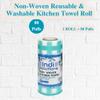 Indi Solutions Non-Woven Kitchen Towel Roll | 80 Pull | Green | Food Safe | Washable and Reusable | Highly Absorbent view 2