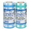 Indi Solutions Non-Woven Kitchen Towel Roll | 160 Pulls | Blue & Green Check | 80 Pulls X 2 Rolls | Food Safe | Washable and Reusable | Highly Absorbent view 1