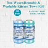 Indi Solutions Non-Woven Kitchen Towel Roll | 160 Pulls | Blue & Green Check | 80 Pulls X 2 Rolls | Food Safe | Washable and Reusable | Highly Absorbent view 2
