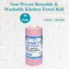 Indi Solutions Non-Woven Kitchen Towel Roll | 80 Pulls | Red | Food Safe | Washable and Reusable | Highly Absorbent view 2