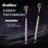 3 Sided Toothbrush foam Soft Manual Sided For Kids Cleaning Training Great Angle Completely Cover Each Tooth Bristles Clean | 18 Cm | Pack of - 02 view 3