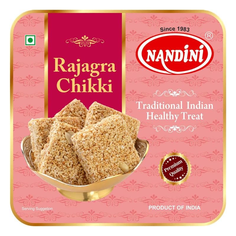 Nandini Rajgira Chikki 200gm |Rajghara Chikki | No Artificial Colours Flavours And Preservatives | Jaggery Chikki |100% Natural Indian Sweets (Pack of 2)