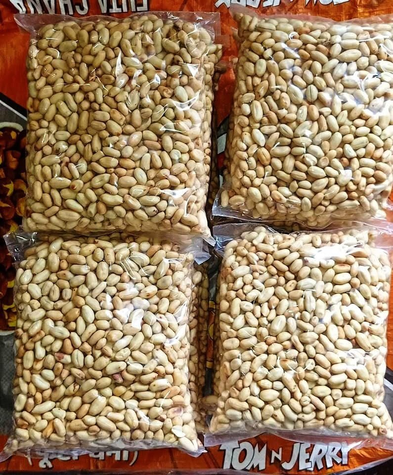 Aadi16's Bengali Choice Badam Bhaja, Homemade Popular Tasty Salt free Roasted Peanuts or Ground nuts, Roast with Sand in Iron Kadhai with no Preservatives, Pack of 1000gm.