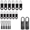 20PCS Zipper Repair Kit, Universal Zipper Puller Replacement for Bags, Luggage, Jackets, Backpacks, 4 Styles, Black Zip Puller Tabs, Quick Fix Solution for Travel and Outdoor Gear view 1