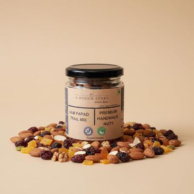 A Dough Story Aam Papad Trail Mix Premium Dry Fruit & Seed Snack with Cranberries, Walnuts, Blueberries & Dried Mango 250g