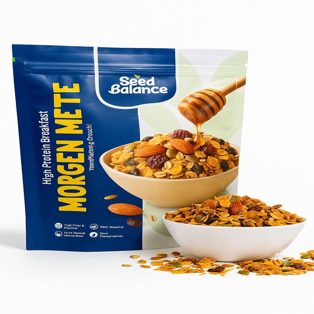 Seed Balance Morgen Mete | Not your regular Muesli | Honey Crunch | High Protein Snacking