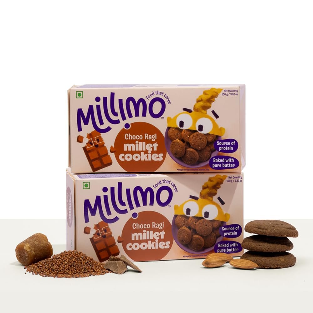 MilliMo Healthy Millet Cookies  Choco Ragi, 2100g | High Protein & Fibre | No Maida, No Palm Oil | With Jaggery | Ragi Multigrain Cookies for Kids