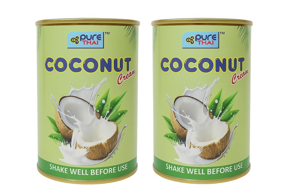 Pure Thai Coconut Cream 400g  Thick & Rich | Dairy-Free & Vegan | No Preservatives | Ideal for Thai Curry, Desserts, Smoothies & Baking | Pack of 2