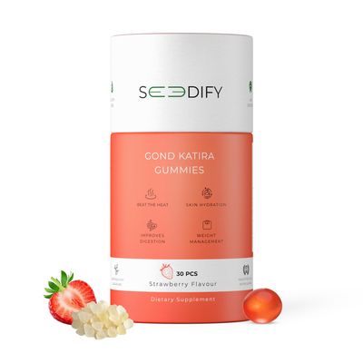 Seedify Gond Katira Gummies (30 Pcs) | Tragacanth Gum | Gut Health Boost | Natural Cooling Properties | India's First Gond Katira As Gummies | Nutritional Dietary Supplement | Herbal Super Food | No Artificial Additives