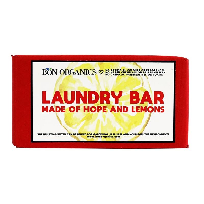 BONORGANICS Natural Laundry Bar | Handmade Washing Soap for Clothes | Gentle & Biodegradable | Plant-Based Cleaning Bar (140g)